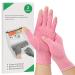 2-pair arthritis compression gloves to relieve rheumatoid osteoarthritis relieve muscle tension fingerless breathable & moisture-regulating women and men (pink s) pink s