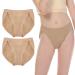 NIMONI 2 Pack Nude Ballet Dance Briefs for Women and Girls, Beige High Cut Cotton Dance Briefs Shorts Gymnastics Underwear 5-10 Years Child