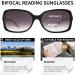 JM Classic Bifocal Reading Glasses | Stylish Square Gradient Sunglasses for Women | Black 3.0x - International Shipping Available - Buy Online on GoSupps.com