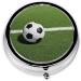 Green Grass Soccer Print Mini Round Pill Box | 3 Compartment Travel Organizer | Portable Pill Case for Home & Office - Buy Online on GoSupps.com
