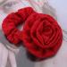 Pink Flower Hair Ties No Damage Silk Hair Scrunchies for Thick Hair Rubber Bands for Hair Red Rose Floral Hair Elastics High Ponytail Holder Prom Wedding Hair Accessories Jewelry for Women - Buy Online on GoSupps.com