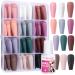 FANDAMEI Matte Press On Nails Long Coffin 12 Color 240PCS Full Cover Long Ballerina Fake Nails Acrylic False Nail Tips with 10g Nail Glue 12 Solid Color False Nail for Women Girls Nail Art DIY C-12 Packs Long Coffin