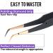 Fiber Tip Lash Tweezers - 4 Pcs Professional Eyelash Extension Kit for Precision Volume Lashes - 90 45 Boot Volume - Black - Buy Online on GoSupps.com