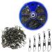 JSHANMEI Fishing Snap Swivels Rolling Barrel Swivels with Safety Snaps High Strength Copper and Stainless Steel, Black Nickel Coated Corrosion Resistance, Quick Connect Swivels Fishing Tackle 50pcs(#6-14#)