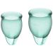 Satisfyer menstrual cup Feel Confident - Menstrual Cup Set ' 2 pieces 15 & 20 ml reusable sustainable easy cleaning color: mint mint 1 piece (1 Pack)