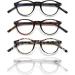 EYEURL 4-Pack Small Round Reading Glasses - Blue Light Blocking TR90 Eyeglasses for Men & Women - Neck Hanging 1.5x Readers - Buy Online on GoSupps.com
