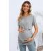 Sosolism Maternity Nursing Dress - 4 in 1, Short Sleeve, Side Drawstring Top - Light Grey (Size L) - Buy Online on GoSupps.com