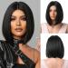 Esmee Short Straight Black Bob Wigs for Women Shoulder Length Synthetic Wig for Daily Party Cosplay Use Black 2050 12 Inch (Pack of 1)