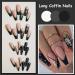 MISUD Long Coffin Press on Nails - Matte Black Gradient French Tip Glitter Snowflake Design - 24 Pcs Ballerina Acrylic Fake Nails for Stunning Looks - Buy Online on GoSupps.com