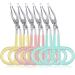 6 Pieces Scissors Shaped Eyebrow Tweezers Clip with Easy Scissor Handle, Stainless Steel Scissor Handle Tweezers Flat Straight Tip Tweezers Brow Hair Plucker Remover, Men Women (Blue, Pink, Yellow) Yellow,Blue,Pink
