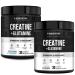 Jacked Factory Creatine + Glutamine - Creatine Supplement with L-Glutamine for Muscle Recovery Muscle Growth Increased Strength (30 Servings Unflavored & 30 Servings Blue Raspberry)