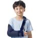 Velpeau Kids Arm Sling Shoulder Immobilizer with Waist Strap -Ventilated & Breathable Support Brace for Children Boys Girls (Mesh-Blue Right XS: Bust 22.5 -26 ) X-Small Breathable Version-Kids-Right hand