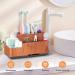 Buy Large Wood Grain Yellow Toothbrush Holder - Electric Toothbrush & Razor Storage Easy to Clean & Removable Stand - Multifunctional Organizer for Bathroom - Buy Online on GoSupps.com