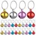 Molain 24pcs Cat Bells with Keyrings- Dog Collar Bells Training Jingle Bell Collar Pendant Pet Accessories Festival Party DIY Small Bells Mixed Color