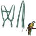 Felenny bird dishes and leash adjustable birdeine indispensable accessories outdoor flight anti-bite Suitable for scarlet-red ara sun conure nymphensittich papagei (green (small))