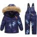 Kids Winter Puffer Jacket and Snow Bib Pants Ski Suit Set | 4-5 Years Blue - Buy Online on GoSupps.com