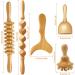 Set of 5 Wooden Massager Rollers for Cellulite & Lymph Drainage - Maderotherapy Wood Therapy Tool with Box - Buy Online on GoSupps.com