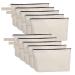 Sincip 10 pieces of cotton-linen-up bag with underside multi-purpose cosmetics bag with zipper travel culture bag empty DIY craft bag white m white M