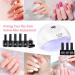 LKE Gel Nail Polish Kit with 72W UV Nail Lamp | 6 Nude Pink White Colors | Gel Top & Base Coat | DIY Manicure Set for Women - M02-Pink Nude - Buy Online on GoSupps.com