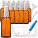 Handsunity 50ml-12 pc spray glass bottle-pharmacy amber glass bottle set with white atomizer glass spray bottle made of brown las including 29 accessories 50ml-12 pieces white cap