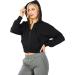 GRAMVAL Women's Black Active Workout Hooded Jacket - Medium - Buy Online on GoSupps.com