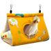 Rypet Winter Warm Bird Nest House - Hanging Hammock Velvet Shed Hut Cage Plush Fluffy Birds Hideaway Sleeping Bed Fuzzy for Parrot Parakeet Cockatiels Budgies Lovebird African Grey Medium (Pack of 1) Yellow