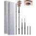 Eyebrow Pencil with Spoolie Brush- 4Pcs Professional Micro 1.5mm Tip Brow Pencil with Dual Ends Kit Longwearing Waterproof Sweat-proof Eye Brow Pencil Eyebrow Makeup Pencil for Women-05 Dark Brown Ca041-05 Dark Brown
