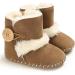 EDOTON Baby Winter Snow Boots | Button Design | Soft Non-slip Sole | 6-12 Months | Brown - Buy Online on GoSupps.com