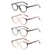 JM 3 Pack Vintage Round Reading Glasses Spring Hinge Glasses for Readers Women Men 4 Pack 1.50