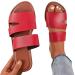 Fanelod Flat Summer Sandals for Women | Comfortable Open Toe Rubber Sandals | Leisure Beach Shoes in Red - 40 EU - Buy Online on GoSupps.com