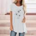 Dandelion Print Sequin Top - Women's Loose Short Sleeve Shirt in Stylish Solid Color - Buy Online on GoSupps.com