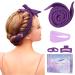 Lock winder curls without heat improved 60 "Extra -long Heatless Curls Band curlers without heat overnight Diy hair curler set hair band Wave Formers for medium long hair (purple) purple with forehead strap