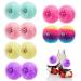 Roller Skate Pom Poms with Bells - 12pcs Tie-on Ice Skate Pompom Puff Balls, Fluffy Faux Rabbit Fur Quad Roller Skate Accessories with Shoelace for Women Girls Kids Adult (3.1", 6Colors)