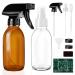 Small Glass Spray Bottles 4 oz for Essential Oils Amber and Clear Refillable Fine Mist Sprayer Bottle with Labels Funnel Lids Pipettes - Pocket Size 2 Pack Amber & Clear