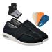 Womens Comfortable Adjustable Breathable Edema Diabetic Shoes Adjustable Easy Close Walking Pressure-Free Shoes for Elderly Diabetic Plantar Fasciitis Swollen Feet 10 Black