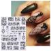 JMEOWIO 3D Flower Nail Art Stickers | Black & White Self-Adhesive Decals | 4 Sheets of 5D Lace & Leaves Design Accessories - Buy Online on GoSupps.com