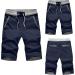 Men's Stylish Cargo Shorts 2022 | Elastic Waistband | Casual Sports Running Shorts with Pockets - Navy - Buy Online on GoSupps.com