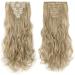 Silk-co 17 Inch 8PCS Clip-In Hair Extensions Blond&Bleach Blond - Long Curly Wavy Synthetic Hair Piece for Full Head - 17 Inch Curly #Blond&Bleach Blond - Buy Online on GoSupps.com