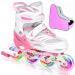 JeeFree 4 Size Adjustable Inline Skate for Kids with Skate Storage Bag,Children's Inline Skates with Full Light Up Wheel,Outdoor Illuminating Roller Blades Skates for Girls,Boys and Beginners Pink-1 Medium