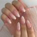 Glitter Ombre Pink Press on Almond Nails - 24 Pcs Medium Acrylic Fake Nails for Women | Stylish Glue-On Short Stiletto Tips - Buy Online on GoSupps.com