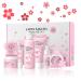 Skin Care Set Women Beauty Gift Set Japanese Sakura Skin Care Sets & Kits - Cleanser Toner Serum Face Cream Eye Cream Hair Pin Hair Rope Facial Cleansing brush Gift Set for Teenage Girls
