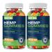 2 Packs Hemp Gummies for Sleep Pain Anxiety Relief High Potency Supplement Edible Bear Gummy Extra Strength Pure Natural Hemp Oil Extract Vegan Non-GMO
