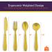 Special Supplies Adaptive Utensils (4-Piece Stainless Steel Set) Heavy Weighted, Non-Slip Handles for Hand Tremors, Arthritis, Parkinson's, Elderly Use 7oz Each Gold - Buy Online on GoSupps.com