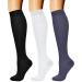 Charmking compression stockings for women and men blood circulation 15 - 20 mmHg the best support for athletic running cycling 8 pairs of stockings S -M 09 Black/White/Navy