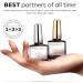 Modelones Builder Gel Set - 3Pcs No Wipe Base and Top Coat Gel Nail Polish with Gel Builder - Transparent Strengthener Hard Gel - 10ML Clear - Buy Online on GoSupps.com