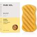 Pure SOL. Konjac Exfoliating Bath Sponge - Turmeric Exfoliating Sponge   Konjac Sponge for Brightening - Deep Cleansing  Clean Pores  Remove Impurities - 100% Natural and Good for All Skin Types Golden Turmeric