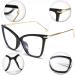 FEISEDY Oversized Cat Eye Glasses - Blue Light Blocking Eyewear for Women | Stylish B2589 001 Black - Buy Online on GoSupps.com