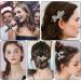Diamante Hair Clips for Women Silver Hair Clips Bridal Hair Clip Leaf Wedding Hairpin Girls Hair Barrettes Wedding Hair Clips Valentine's Day Birthday Gifts - Buy Online on GoSupps.com