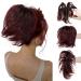 CJL HAIR Claw Clip Short Ponytail Hair Extensions Bendable Metals Messy Bun Hair piece Straight Fake Hairpieces Black to Wine 8 inch