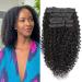 Kinky Curly Clip in Hair Extensions Real Human Hair for Black Women Full Head 8A Brazilian Real Hair 3c 4a Kinkys Curly Human Hair Clip ins Natural Color 8pcs 20 Clips 100g/Set (14 inch) 14 Inch Natural Color